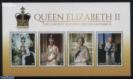 Jersey 2015 Elizabeth Longest Reigning Monarch S/s, Mint NH, History - Kings & Queens (Royalty) - Royalties, Royals