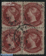 Australia, South Australia 1867 2Sh, Block Of 4 Stamps [+], Used, Used Stamps - Autres & Non Classés