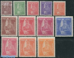 Nepal 1957 Definitives 12v, Unused (hinged) - Népal