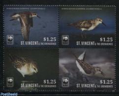 Saint Vincent 2014 WWF, Semipalmated Sandpiper 4v [+] Or [:::], Mint NH, Nature - Birds - World Wildlife Fund (WWF) - St.Vincent (1979-...)