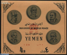 Yemen, Kingdom 1967 Jordan Relief Fund S/s, Mint NH, History - Religion - Politicians - Refugees - Pope - Vluchtelingen