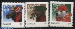 Canada 2015 Christmas, Animals 3v S-a, Mint NH, Nature - Religion - Animals (others & Mixed) - Bears - Christmas - Unused Stamps