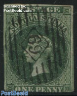 Australia, South Australia 1855 1p, Green, Used, Touched At Bottom Side, Used Stamps - Autres & Non Classés