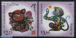 Niuafo'ou 2015 Year Of The Monkey 2v, Mint NH, Nature - Various - Monkeys - New Year - Nieuwjaar