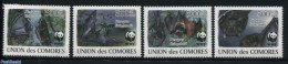 Comoros 2009 WWF, Bats 4v, Mint NH, Nature - Bats - World Wildlife Fund (WWF) - Komoren (1975-...)