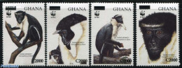 Ghana 2006 WWF, Overprints 4v, Mint NH, Nature - Monkeys - World Wildlife Fund (WWF) - Autres & Non Classés