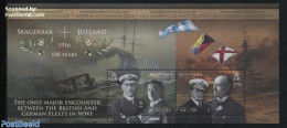 Isle Of Man 2016 Battle Of Jutland S/s, Mint NH, History - Transport - Various - Flags - Militarism - Ships And Boats .. - Militaria