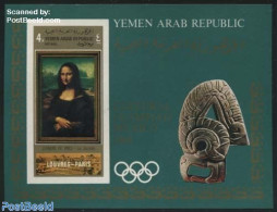 Yemen, Arab Republic 1969 Mona Lisa S/s, Imperforated, Mint NH, Art - Leonardo Da Vinci - Paintings - Autres & Non Classés