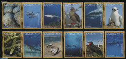 Samoa 2016 Marine Life 12v, Mint NH, Nature - Birds - Fish - Sea Mammals - Shells & Crustaceans - Sharks - Fische