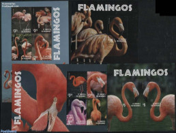 Saint Vincent 2015 Flamingos 4 S/s, Mint NH, Nature - Birds - St.Vincent (1979-...)