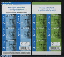 Belgium 2016 Definitives, Europe & World 2 Booklets S-a, Mint NH, History - Transport - Kings & Queens (Royalty) - Sta.. - Neufs