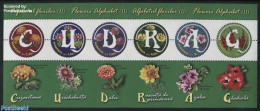 Romania 2016 Flower Alphabet S/s, Mint NH, Nature - Various - Flowers & Plants - Round-shaped Stamps - Neufs
