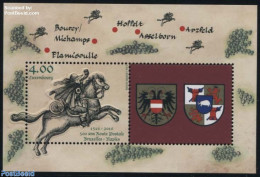 Luxemburg 2016 Brussels-Naples Postal Route S/s, Mint NH, History - Nature - Coat Of Arms - Horses - Post - Ungebraucht