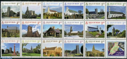 Isle Of Man 2016 SEPAC, Churches Of The Parish Walk 17v+tab Sheetlet, Mint NH, History - Religion - Sepac - Churches, .. - Eglises Et Cathédrales