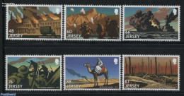 Jersey 2016 Battles Of The Great War 6v, Mint NH, History - Nature - Transport - Camels - Automobiles - Ships And Boat.. - Autos