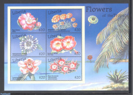 Liberia 2001 Flowers 6v M/s, Mint NH, Nature - Flowers & Plants - Other & Unclassified