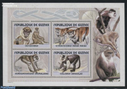 Guinea, Republic 2001 Monkeys 4v M/s, Mint NH, Nature - Animals (others & Mixed) - Monkeys - Other & Unclassified
