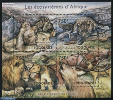 Togo 2011 Ecosystems, Atlas Mountains 4v M/s, Mint NH, Nature - Animals (others & Mixed) - Cat Family - Deer - Monkeys - Togo (1960-...)