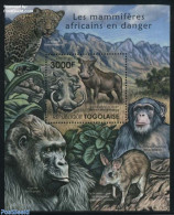Togo 2011 Endangered Fauna S/s, Mint NH, Nature - Animals (others & Mixed) - Monkeys - Togo (1960-...)