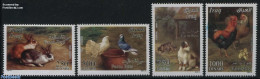Iraq 2016 Farm Pets 4v, Mint NH, Nature - Birds - Cats - Dogs - Poultry - Rabbits / Hares - Iraq