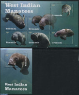 Grenada 2015 West Indian Manatees 2 S/s, Mint NH, Nature - Sea Mammals - Autres & Non Classés