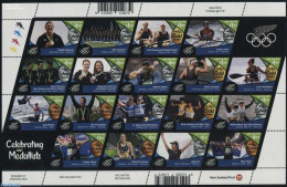 New Zealand 2016 Olympics Rio Medallists 18v M/s, Mint NH, History - Sport - Flags - Athletics - Cycling - Golf - Kaya.. - Unused Stamps