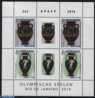 Suriname, Republic 2016 UPAEP, Olympic Games M/s, Mint NH, History - Religion - Sport - Archaeology - Greek & Roman Go.. - Archaeology