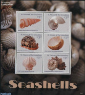 Saint Vincent 2016 Seashells 6v M/s, Mint NH, Nature - Shells & Crustaceans - Maritiem Leven