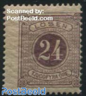 Sweden 1874 Postage Due 24o, Perf. 13, Violet, Stamp Out Of Se, Unused (hinged) - Otros & Sin Clasificación