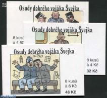 Czech Republic 1997 Soldier Schwejk 3 Booklets, Mint NH, Health - History - Nature - Disabled Persons - Militarism - D.. - Sonstige & Ohne Zuordnung