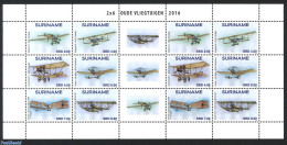 Suriname, Republic 2016 Old Airplanes M/s, Mint NH, Transport - Aircraft & Aviation - Vliegtuigen