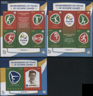 Guyana 2016 120 Years Olympic Games 3 S/s, Mint NH, Sport - Boxing - Football - Handball - Kayaks & Rowing - Olympic G.. - Boxen