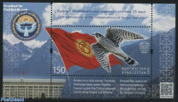 Kyrgyzstan 2016 25 Years Independence S/s, Mint NH, History - Nature - Flags - History - Birds - Birds Of Prey - Other & Unclassified