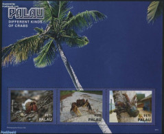 Palau 2016 Crabs 3v M/s, Mint NH, Nature - Animals (others & Mixed) - Shells & Crustaceans - Vie Marine