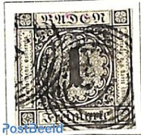 Germany, Baden 1853 1Kr Black On White, Used, Used Stamps - Other & Unclassified