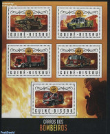 Guinea Bissau 2016 Fire Engines 4v M/s, Mint NH, Transport - Automobiles - Fire Fighters & Prevention - Auto's