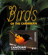 Saint Vincent & The Grenadines 2015 Canouan, Birds Of The Caribbean S/s, Mint NH, Nature - Birds - St.Vincent & Grenadines