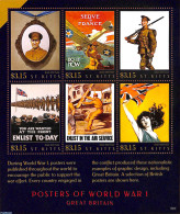 Saint Kitts/Nevis 2015 Posters Of World War I 6v M/s, Mint NH, History - Transport - Militarism - Aircraft & Aviation .. - Militaria