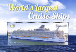 Grenada 2015 World's Largest Cruise Ships S/s, Mint NH, Transport - Ships And Boats - Bateaux