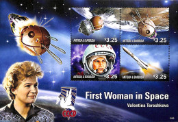 Antigua & Barbuda 2015 First Woman In Space 4v M/s, Mint NH, History - Transport - Women - Space Exploration - Zonder Classificatie