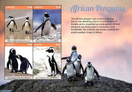 Liberia 2017 African Penguins 4v M/s, Mint NH, Nature - Birds - Penguins - Other & Unclassified