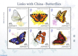 Jersey 2017 Butterflies 6v M/s, Mint NH, Nature - Butterflies - Jersey