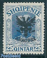 Albania 1920 Definitive 25q, Overprinted 1v, Unused Hinged, Unused (hinged) - Albanien