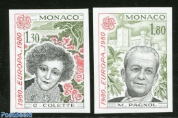 Monaco 1980 Europa, Famous Persons 2v Impeforated, Mint NH, History - Europa (cept) - Art - Authors - Ungebraucht