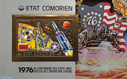 Comoros 1976 Viking S/s, Imperforated, Mint NH, US Bicentenary - Coaches - Space Exploration - Postkoetsen