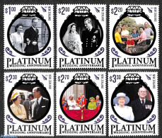 New Zealand 2017 Queen Elizabeth II, Platinum Wedding Anniversary 6v, Mint NH, History - Kings & Queens (Royalty) - Ungebraucht