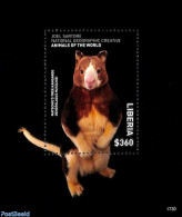 Liberia 2017 Animals Of The World, Matschie's Tree Kangaroo S/s, Mint NH, Nature - Animals (others & Mixed) - Other & Unclassified