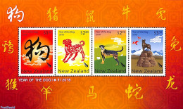 New Zealand 2018 Year Of The Dog S/s, Mint NH, Nature - Various - Dogs - New Year - Neufs