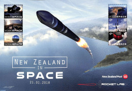 New Zealand 2018 Rocket Lab M/s, Mint NH, Transport - Space Exploration - Unused Stamps