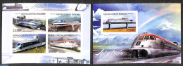 Burundi 2012 Aerotrain  2 S/s, Imperforated, Mint NH, Transport - Railways - Trains